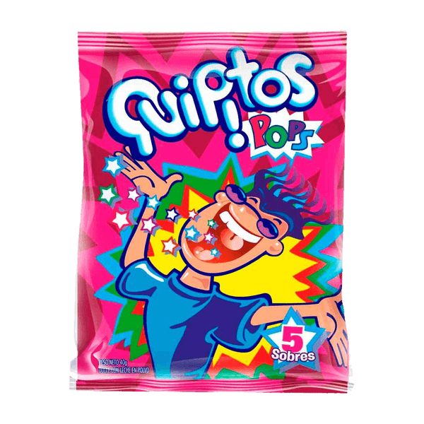 Quipitos Pops (unidad): Caramelo con polvo que explota en la boca. Puro recreo de colegio.